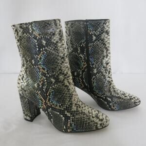 CHINESE LAUNDRY *NEW* KORALINE BOOT Mid Calf Size 6.5 Snakeskin Black Multi